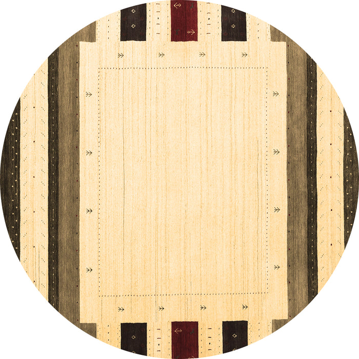Round Machine Washable Solid Brown Modern Rug, wshcon1911brn