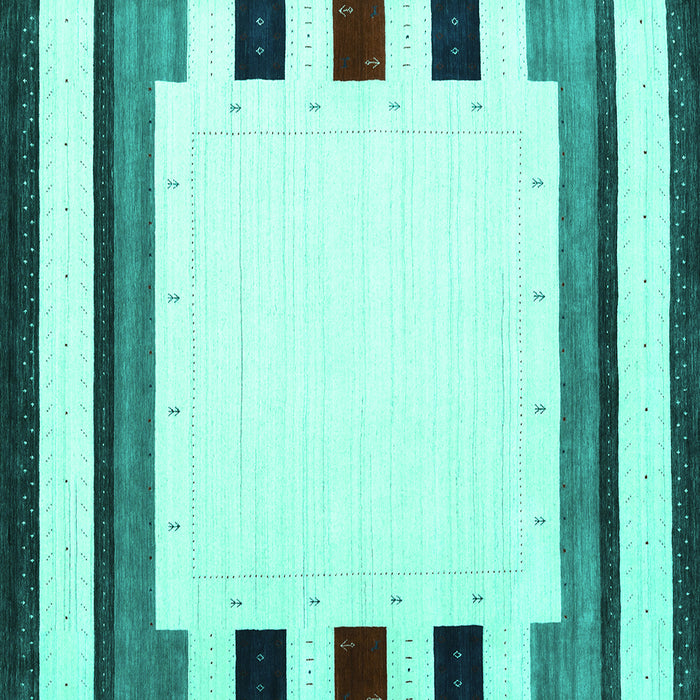 Square Machine Washable Solid Turquoise Modern Area Rugs, wshcon1911turq