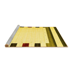 Sideview of Machine Washable Solid Yellow Modern Rug, wshcon1911yw