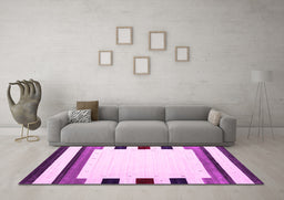 Machine Washable Solid Pink Modern Rug in a Living Room, wshcon1911pnk