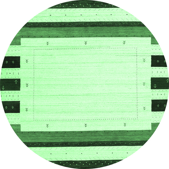 Round Solid Emerald Green Modern Rug, con1912emgrn
