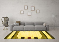 Machine Washable Solid Yellow Modern Rug, wshcon1912yw