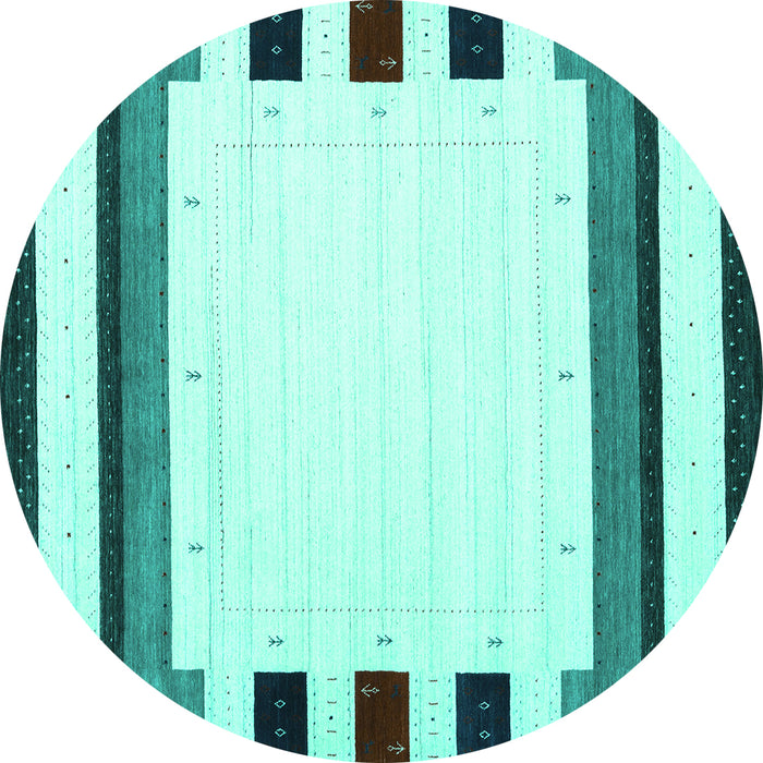 Round Solid Turquoise Modern Rug, con1912turq