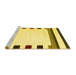 Sideview of Machine Washable Solid Yellow Modern Rug, wshcon1912yw