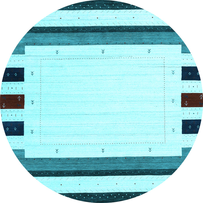 Round Machine Washable Solid Light Blue Modern Rug, wshcon1912lblu