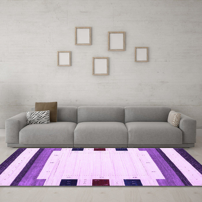 Machine Washable Solid Purple Modern Area Rugs in a Living Room, wshcon1912pur