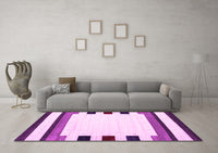 Machine Washable Solid Pink Modern Rug, wshcon1912pnk