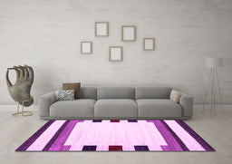 Machine Washable Solid Pink Modern Rug in a Living Room, wshcon1912pnk