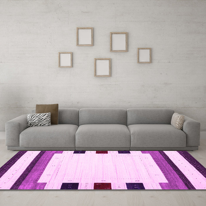 Machine Washable Solid Pink Modern Rug in a Living Room, wshcon1912pnk