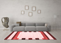 Machine Washable Solid Red Modern Rug, wshcon1912red