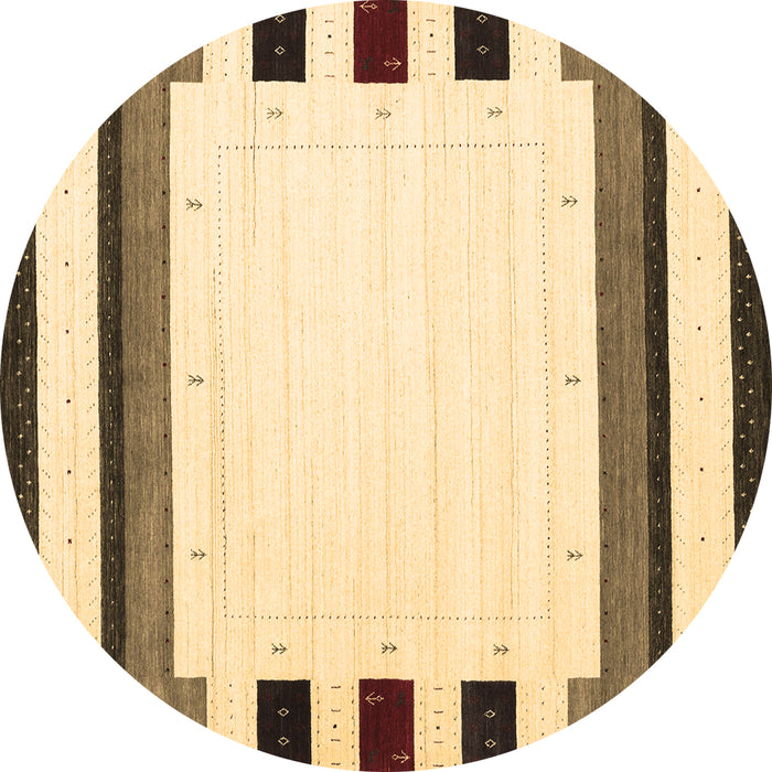 Round Machine Washable Solid Brown Modern Rug, wshcon1912brn