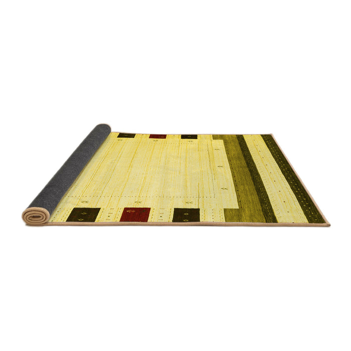 Sideview of Solid Yellow Modern Rug, con1912yw