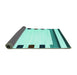 Sideview of Solid Turquoise Modern Rug, con1912turq