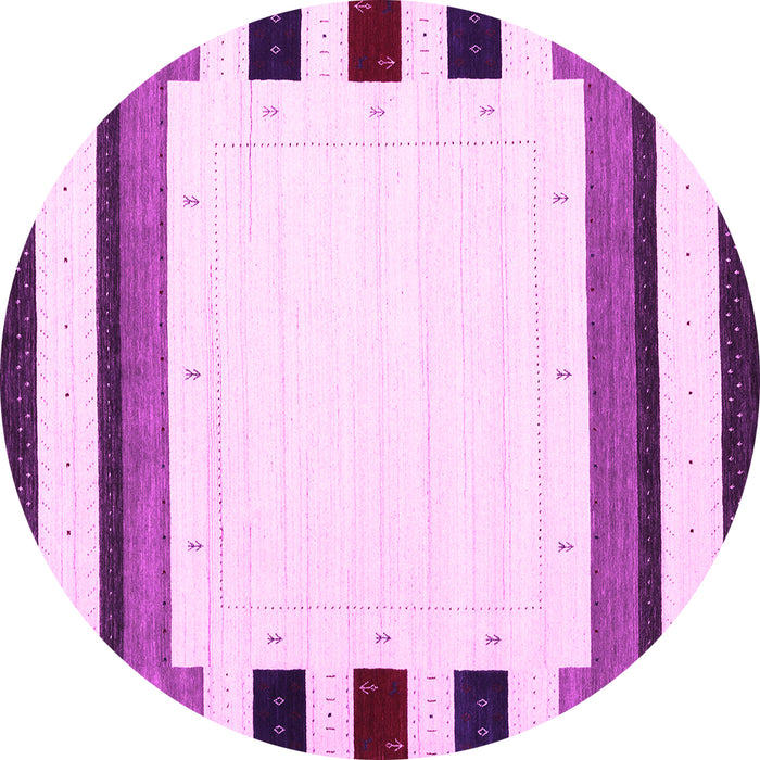 Round Machine Washable Solid Pink Modern Rug, wshcon1912pnk