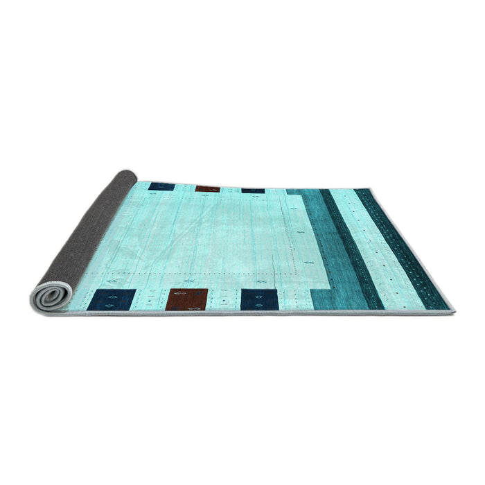 Sideview of Solid Light Blue Modern Rug, con1912lblu
