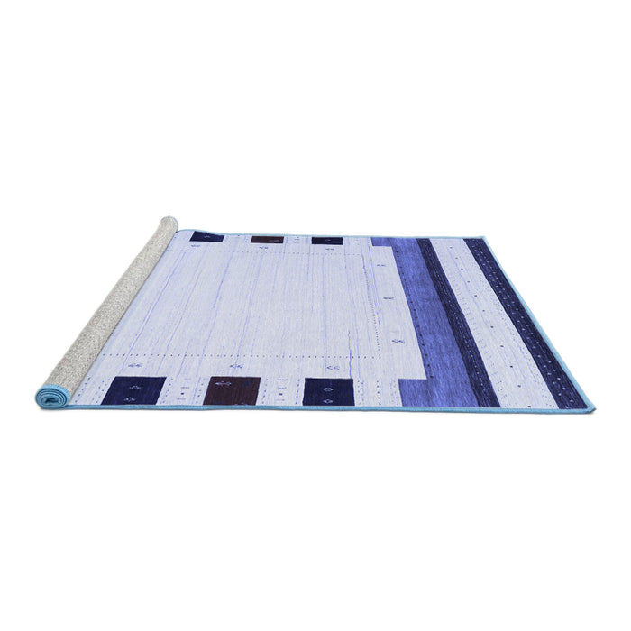 Sideview of Machine Washable Solid Blue Modern Rug, wshcon1912blu