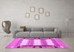 Machine Washable Abstract Pink Contemporary Rug in a Living Room, wshcon1913pnk