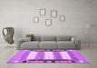 Machine Washable Abstract Purple Contemporary Area Rugs in a Living Room, wshcon1913pur