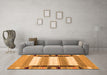 Machine Washable Abstract Orange Contemporary Area Rugs in a Living Room, wshcon1913org