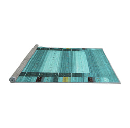 Sideview of Machine Washable Abstract Light Blue Contemporary Rug, wshcon1913lblu