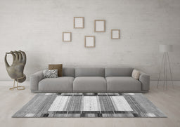 Machine Washable Abstract Gray Contemporary Rug in a Living Room,, wshcon1913gry