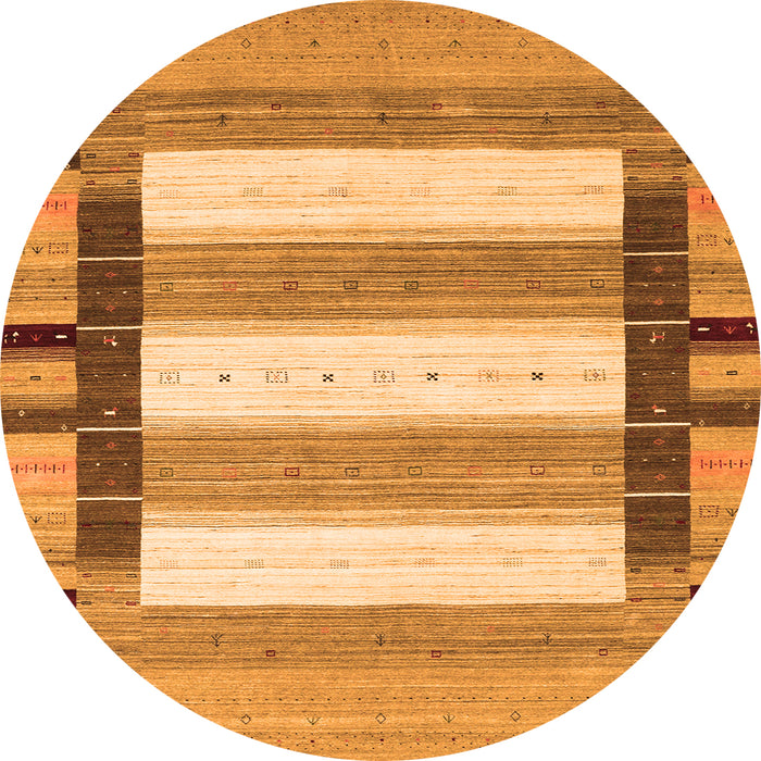 Square Abstract Orange Contemporary Rug, con1913org