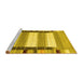 Sideview of Machine Washable Abstract Yellow Contemporary Rug, wshcon1913yw