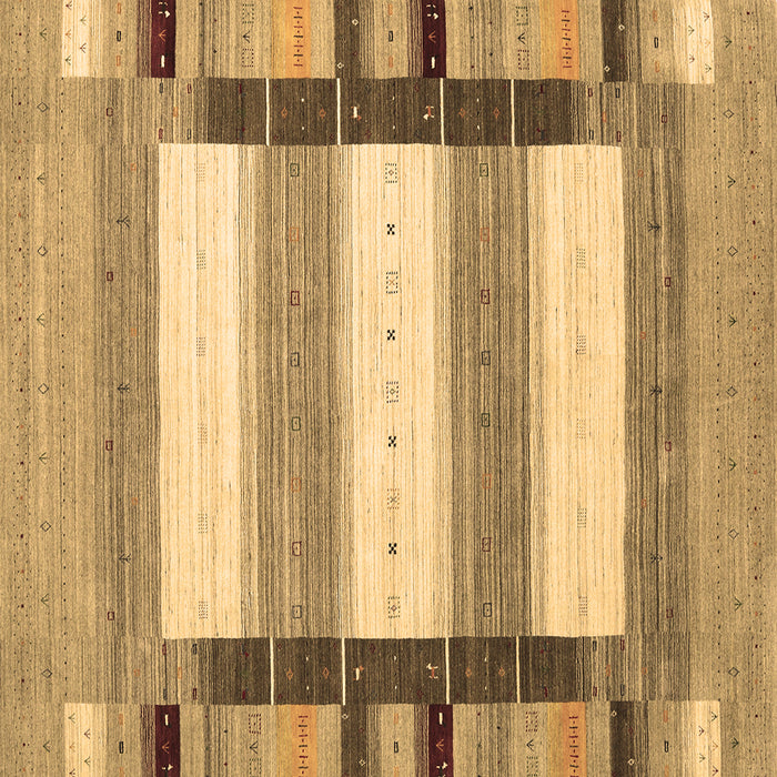 Square Abstract Brown Contemporary Rug, con1913brn