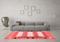 Machine Washable Abstract Red Contemporary Rug, wshcon1913red