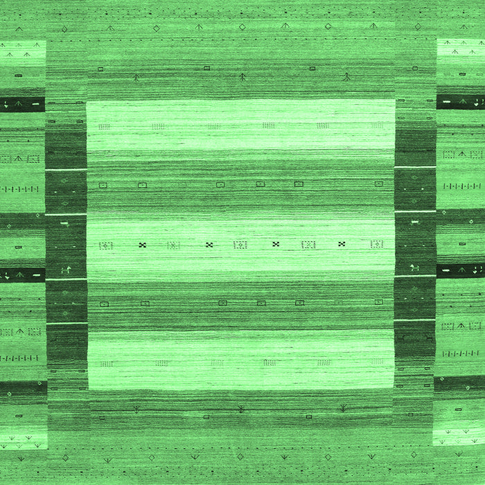 Square Abstract Emerald Green Contemporary Rug, con1913emgrn