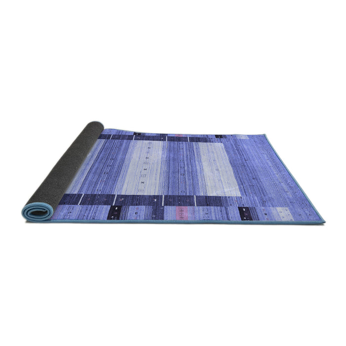 Sideview of Abstract Blue Contemporary Rug, con1913blu
