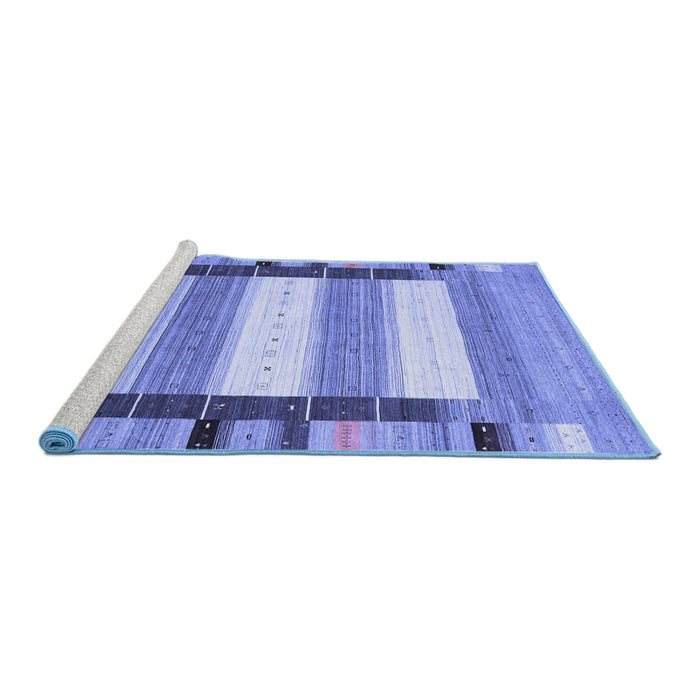 Sideview of Machine Washable Abstract Blue Contemporary Rug, wshcon1913blu