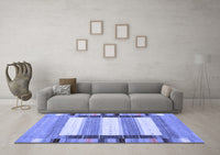 Machine Washable Abstract Blue Contemporary Rug, wshcon1913blu