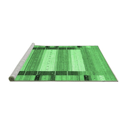 Sideview of Machine Washable Abstract Emerald Green Contemporary Area Rugs, wshcon1913emgrn