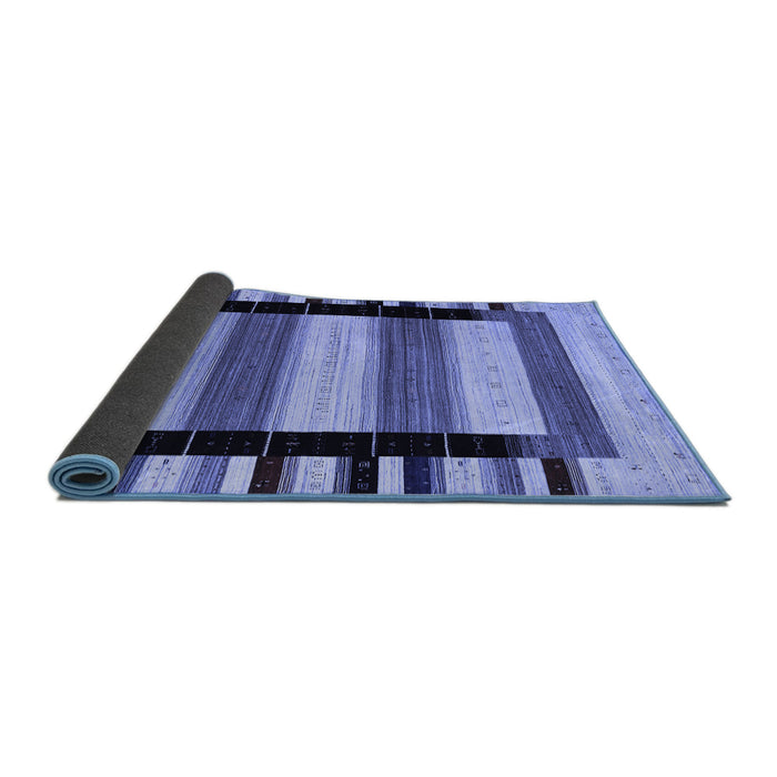 Sideview of Abstract Blue Contemporary Rug, con1914blu