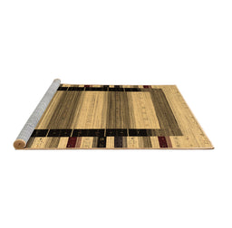 Sideview of Machine Washable Abstract Brown Contemporary Rug, wshcon1914brn