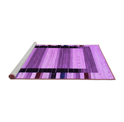 Sideview of Machine Washable Abstract Purple Contemporary Area Rugs, wshcon1914pur