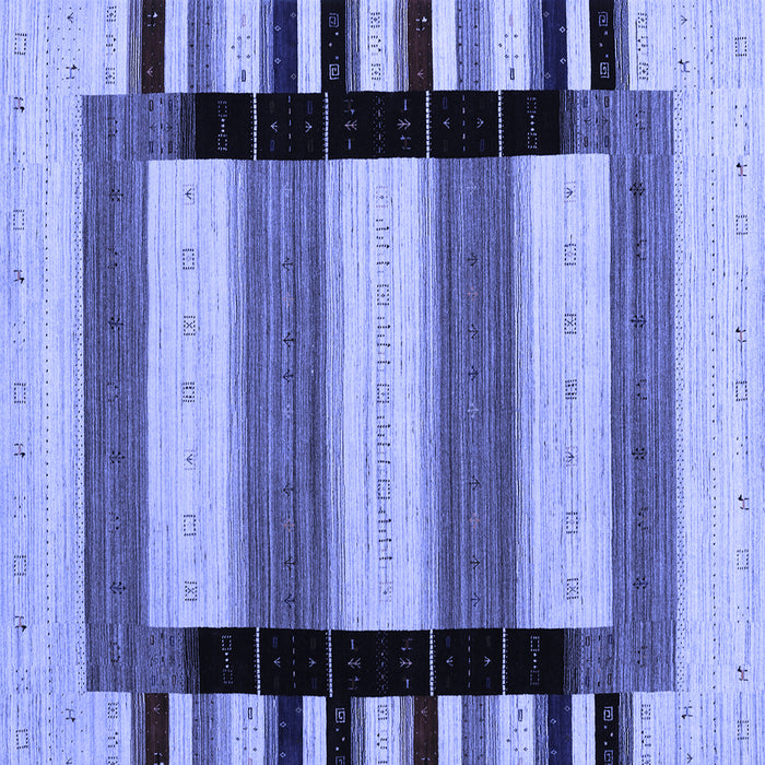 Square Abstract Blue Contemporary Rug, con1914blu
