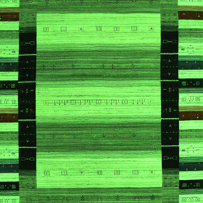 Serging Thickness of Machine Washable Abstract Green Contemporary Area Rugs, wshcon1914grn