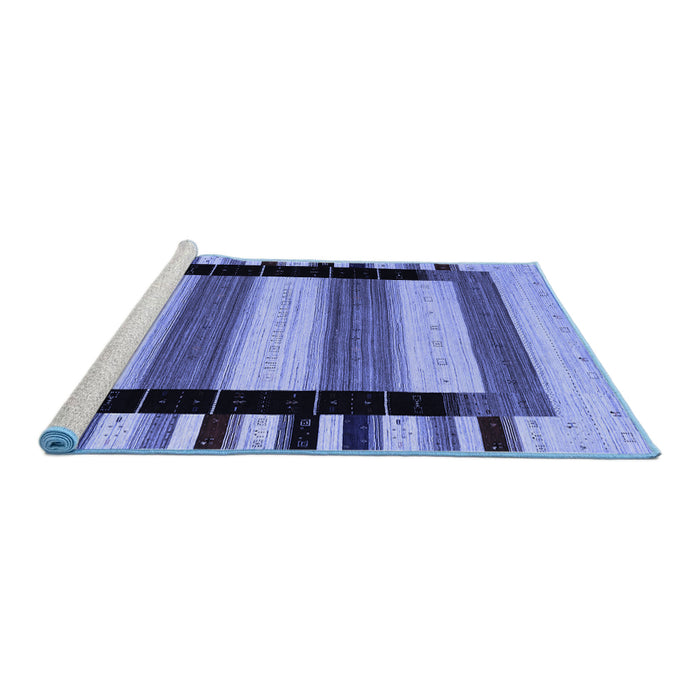 Sideview of Machine Washable Abstract Blue Contemporary Rug, wshcon1914blu