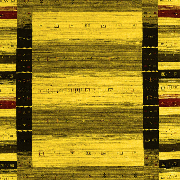 Machine Washable Abstract Yellow Contemporary Rug, wshcon1914yw