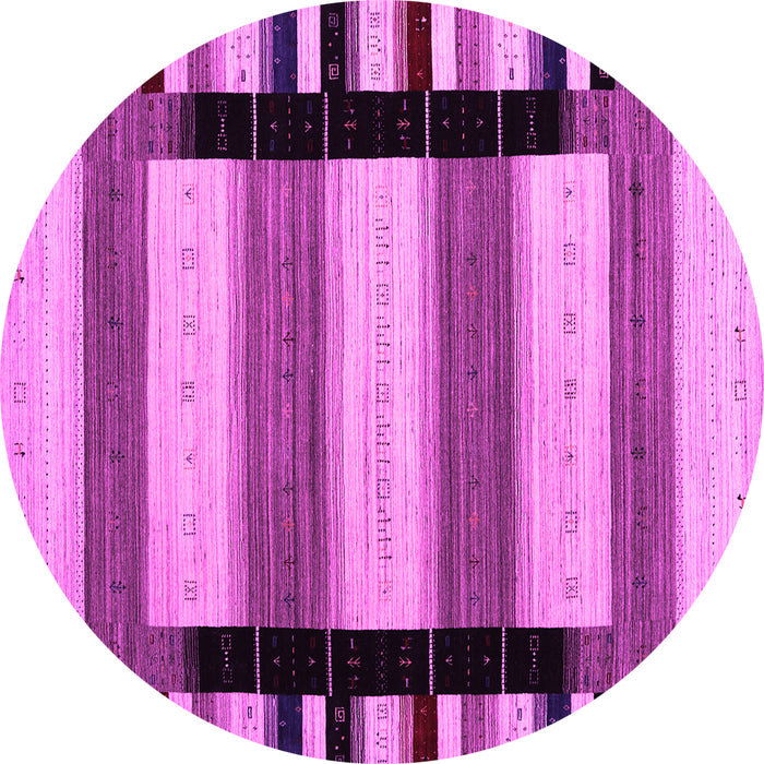 Round Machine Washable Abstract Pink Contemporary Rug, wshcon1914pnk