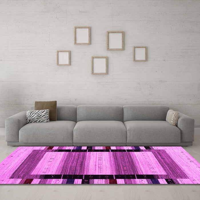 Machine Washable Abstract Pink Contemporary Rug in a Living Room, wshcon1914pnk
