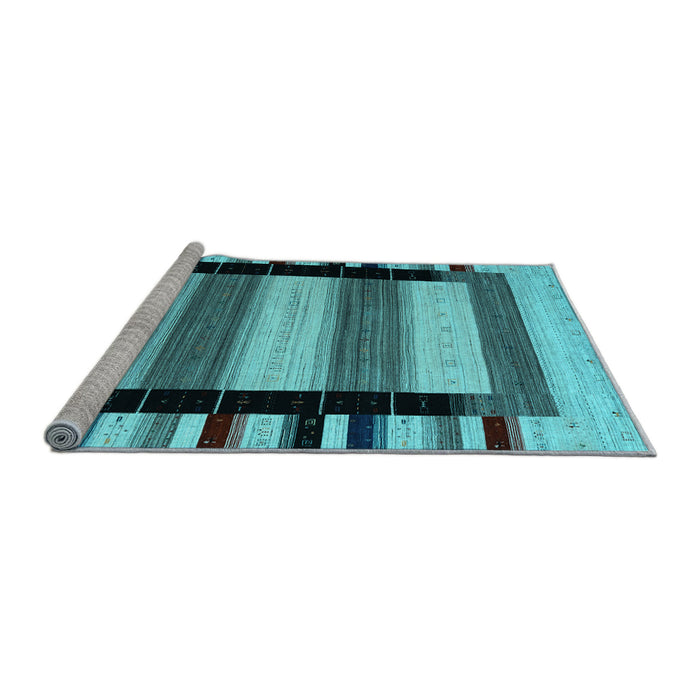 Sideview of Machine Washable Abstract Light Blue Contemporary Rug, wshcon1914lblu