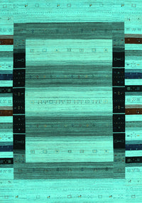 Abstract Turquoise Contemporary Rug, con1914turq