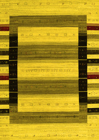 Abstract Yellow Contemporary Rug, con1914yw