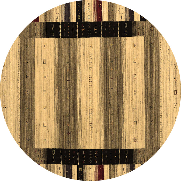 Round Machine Washable Abstract Brown Contemporary Rug, wshcon1914brn