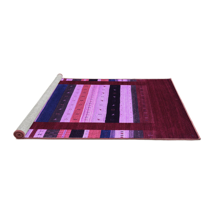 Sideview of Machine Washable Abstract Purple Contemporary Area Rugs, wshcon1915pur