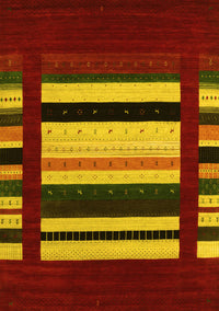 Abstract Yellow Contemporary Rug, con1915yw