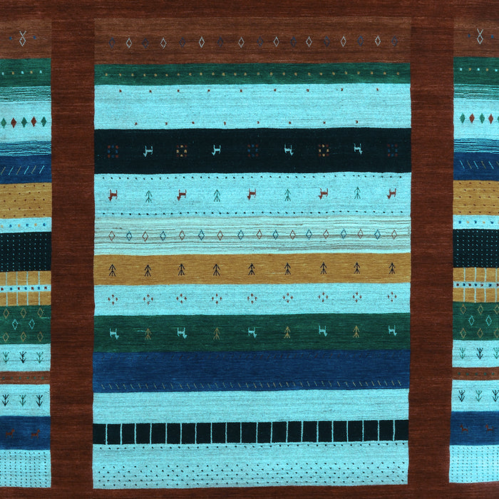 Machine Washable Abstract Light Blue Contemporary Rug, wshcon1915lblu